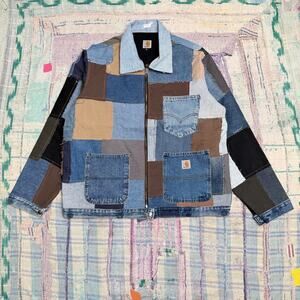 Custom Upcycled Patchwork Carhartt chore jacket Large
